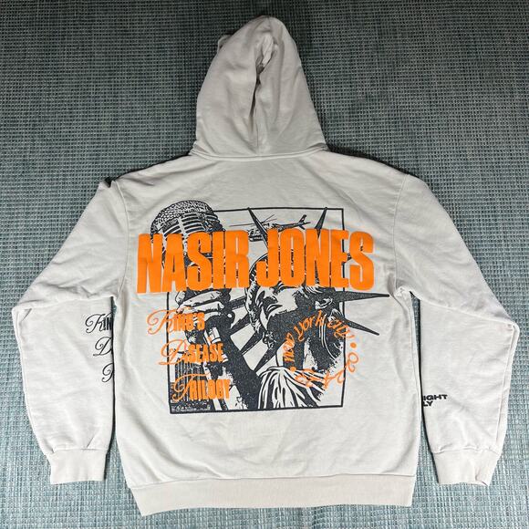 NAS Nasir Jones New York One Night Only Pullover Hoodie Men’s Sz L New - Picture 1 of 8